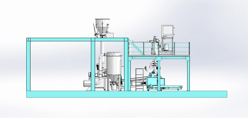 Fully automated powder coating production line