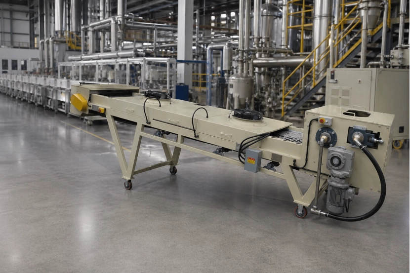 Industrial production line in action