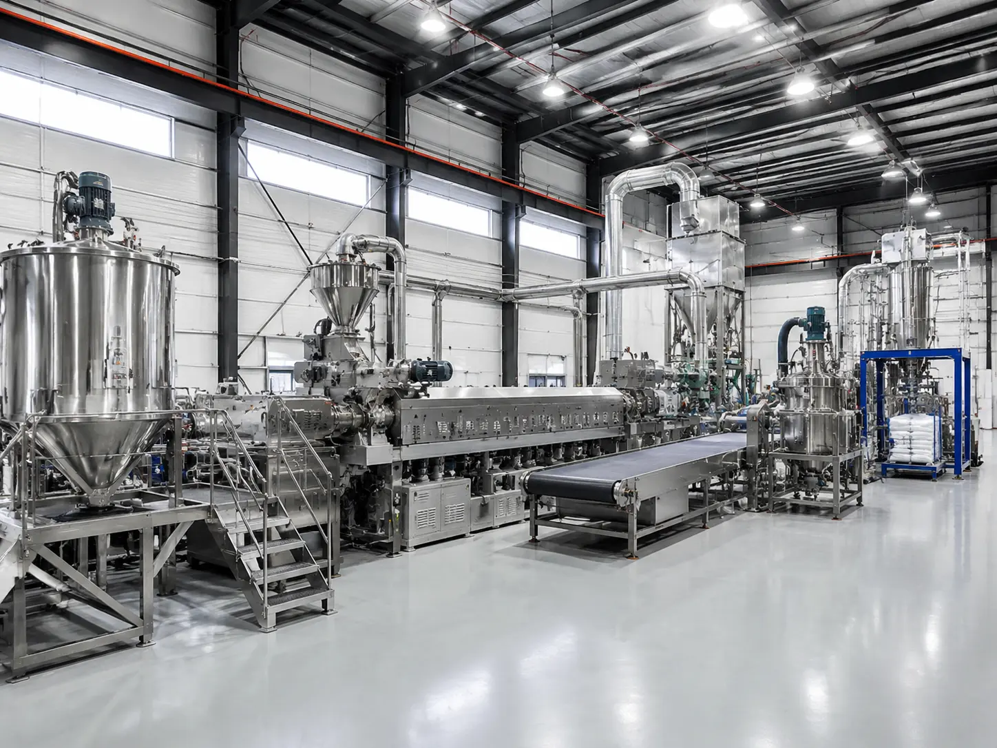 Modern industrial factory interior setup