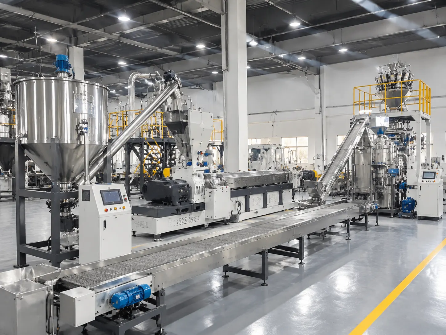 Modern processing plant interior layout